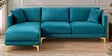 Frejol Velvet RHS Sectional Sofa In Teal Blue Colour