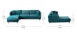 Frejol Velvet RHS Sectional Sofa In Teal Blue Colour