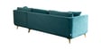 Frejol Velvet RHS Sectional Sofa In Teal Blue Colour