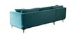 Frejol Velvet RHS Sectional Sofa In Teal Blue Colour