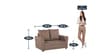 Fresno Fabric 2 Seater Sofa in Brown Colour