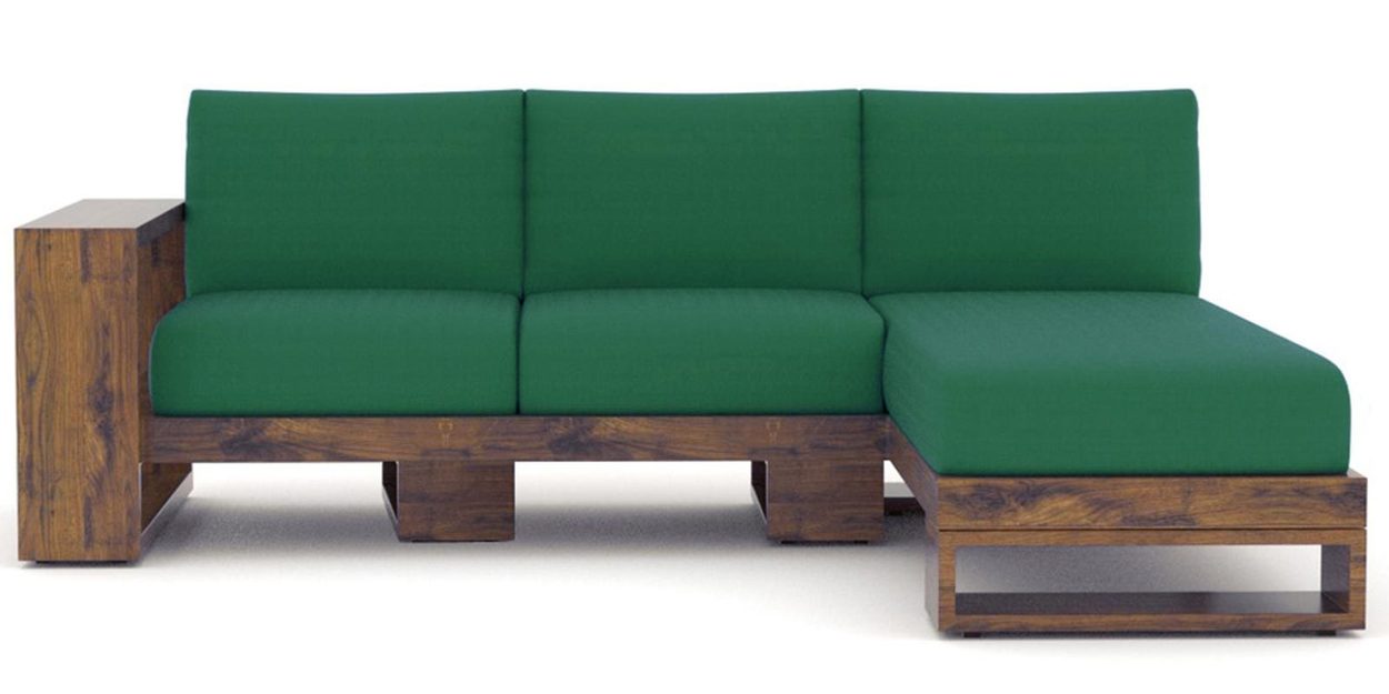 Buy Franklin LHS Sectional Sofa in Posy Green Colour CasaCraft By Pepperfry Online