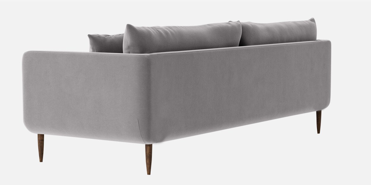 Buy Frejol Velvet 3 Seater Sofa In Grey Colour at 51% OFF by Home 