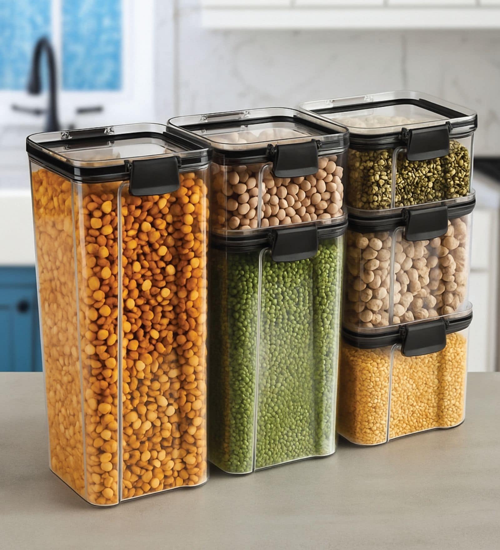 Frame-Up Containers 6pcs Set (460Ml x 2, 700ML x 2, 1300ML x 1, 1800ML x 1)