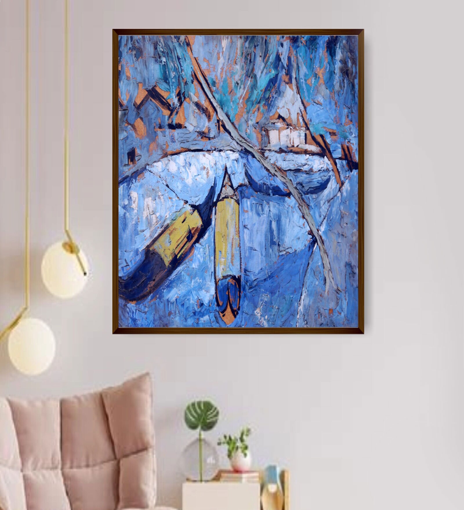 Framed Canvas Abstract Painting (16X18 Inches)