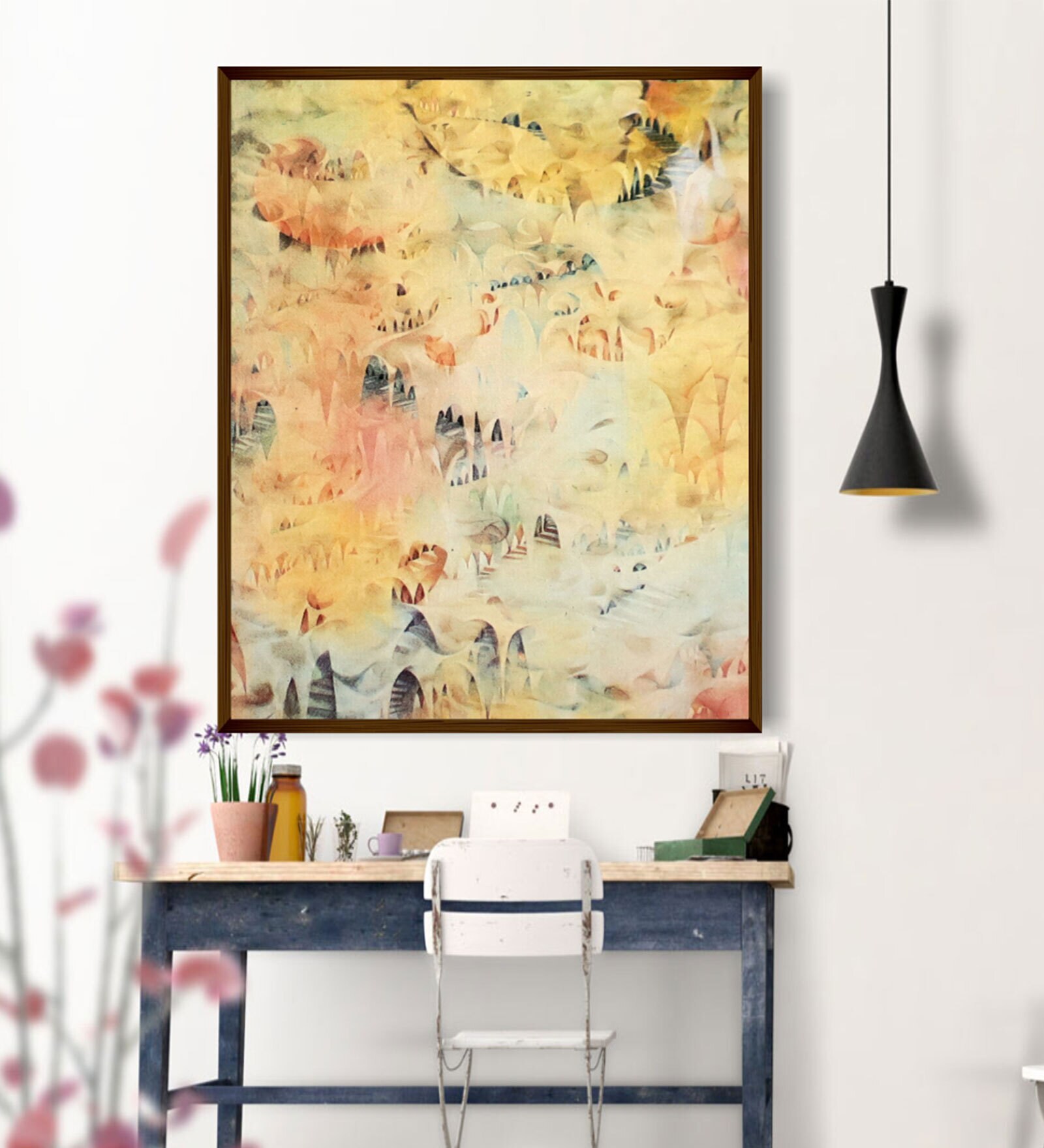 Buy Framed Canvas Abstract Painting (16X18 Inches) By The Art House