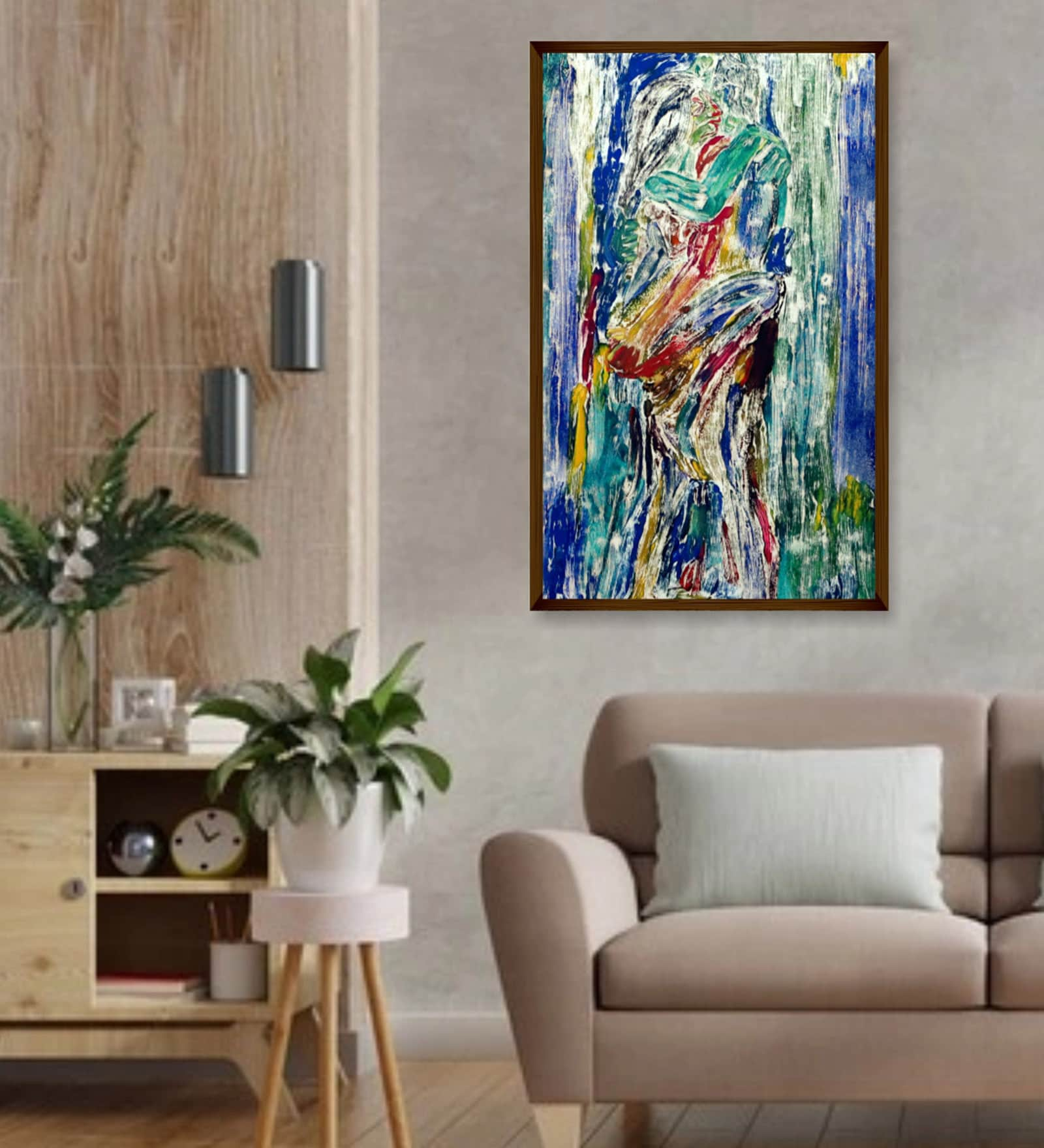 Buy Framed Canvas Abstract Painting (16X18 Inches) By The Art House at ...