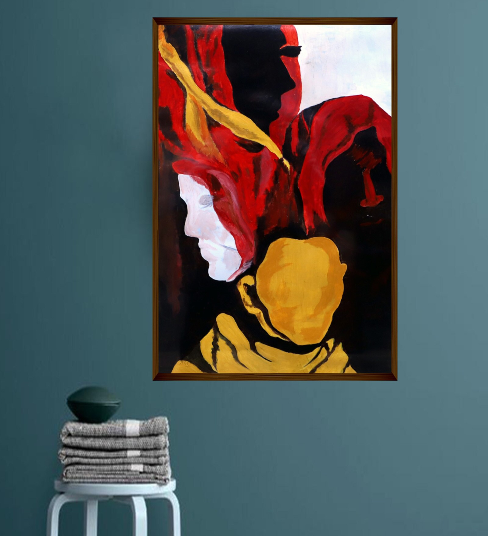 Framed Canvas Abstract Painting (20X30 Inches)