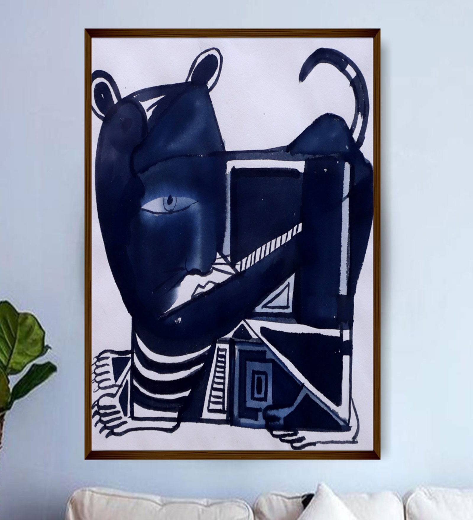 Framed Canvas Abstract Painting (30X40 Inches)