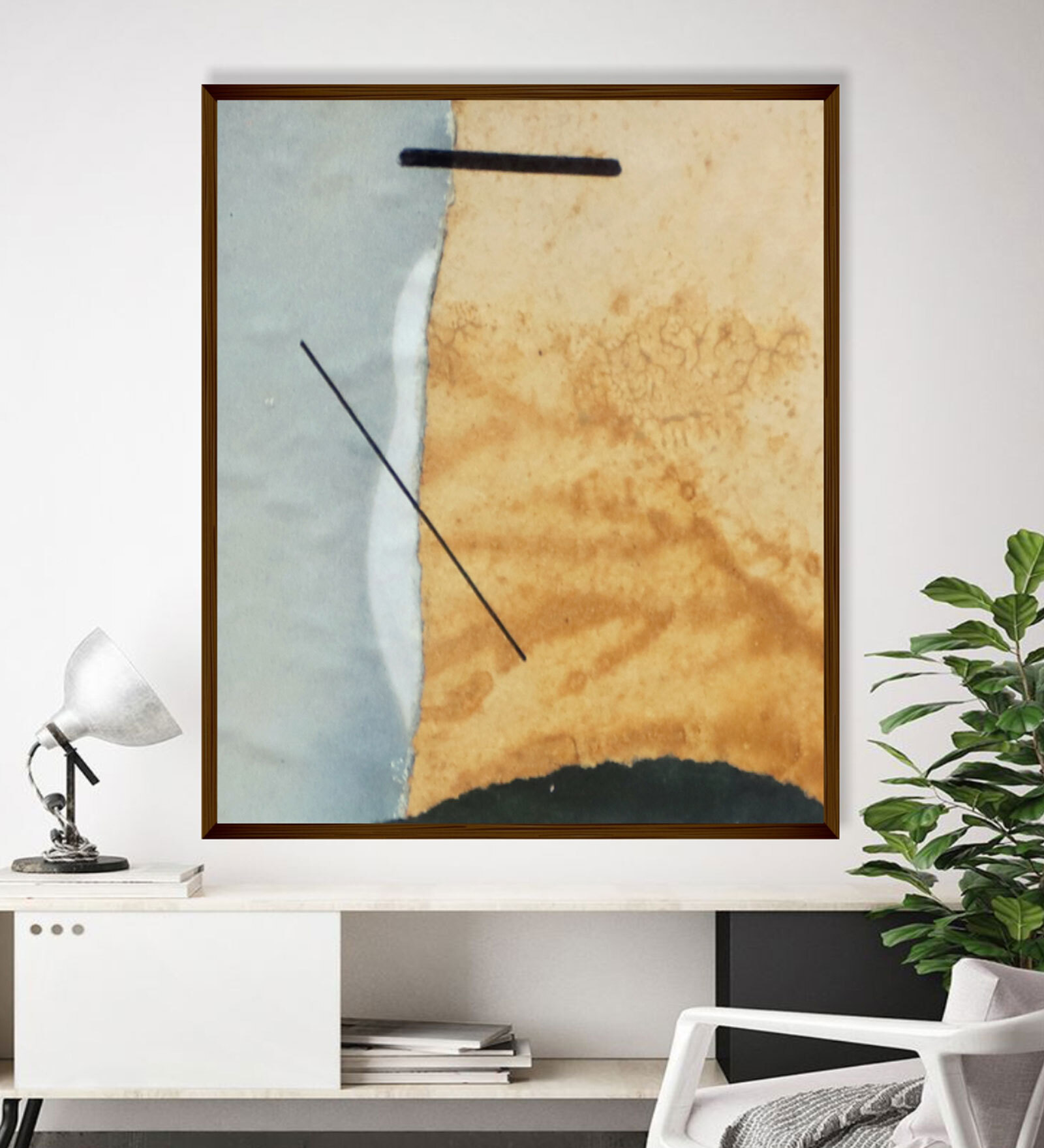 Framed Canvas Abstract Painting (30X40 Inches)