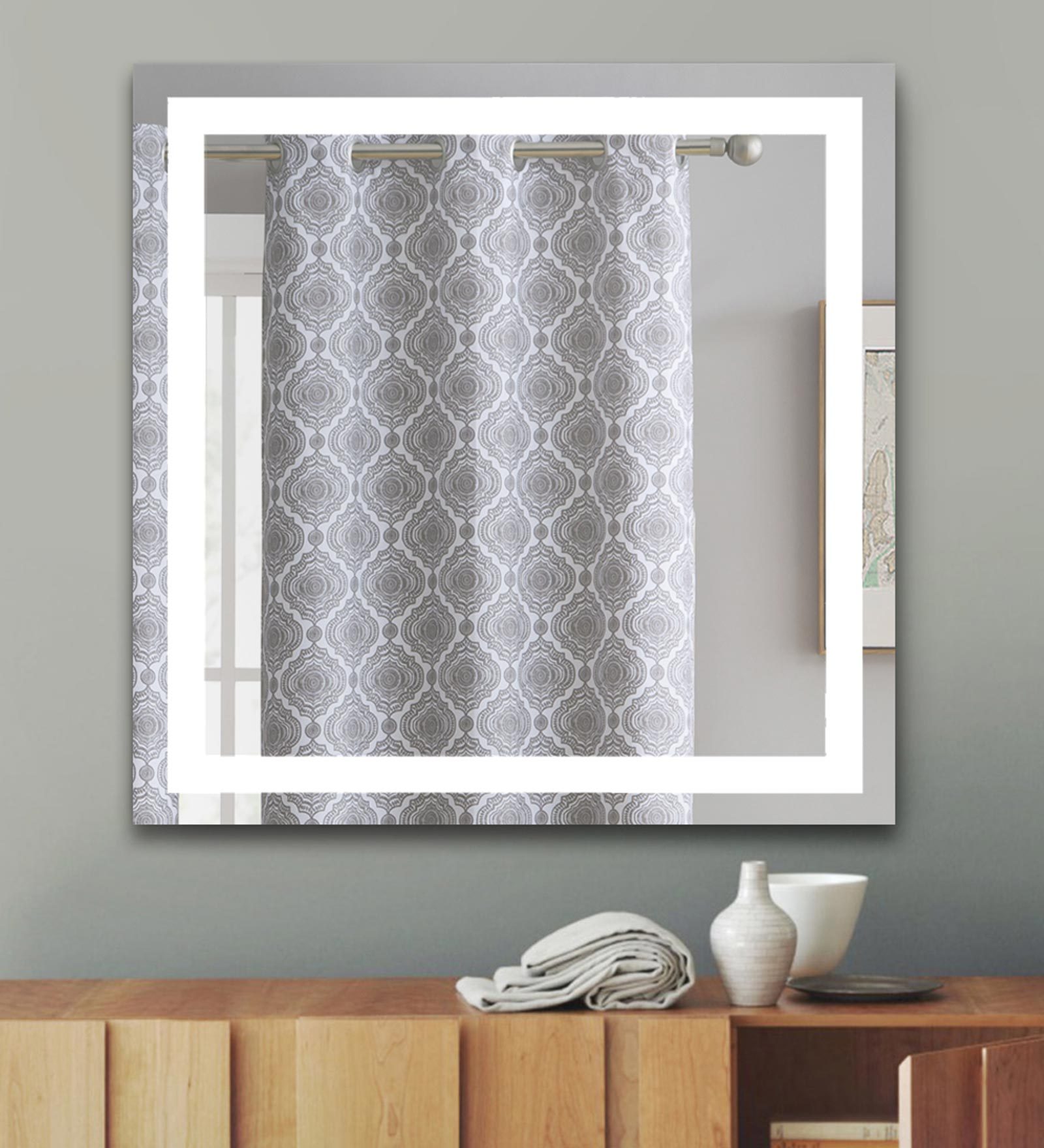 Glass Square Wall Mirror in Transparent colour