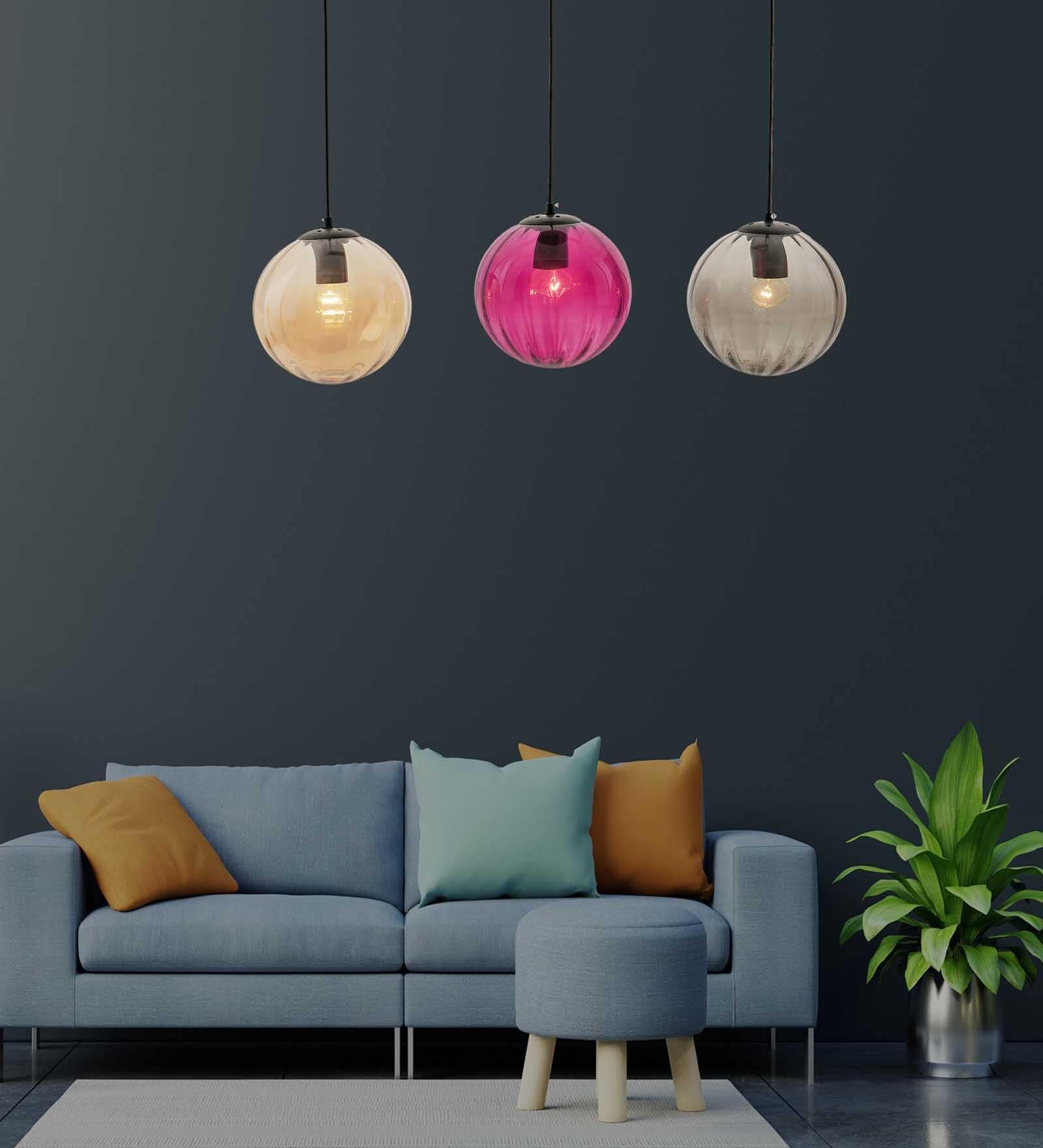 Venus Frances Multicolour Glass and Metal Cluster Hanging Light
