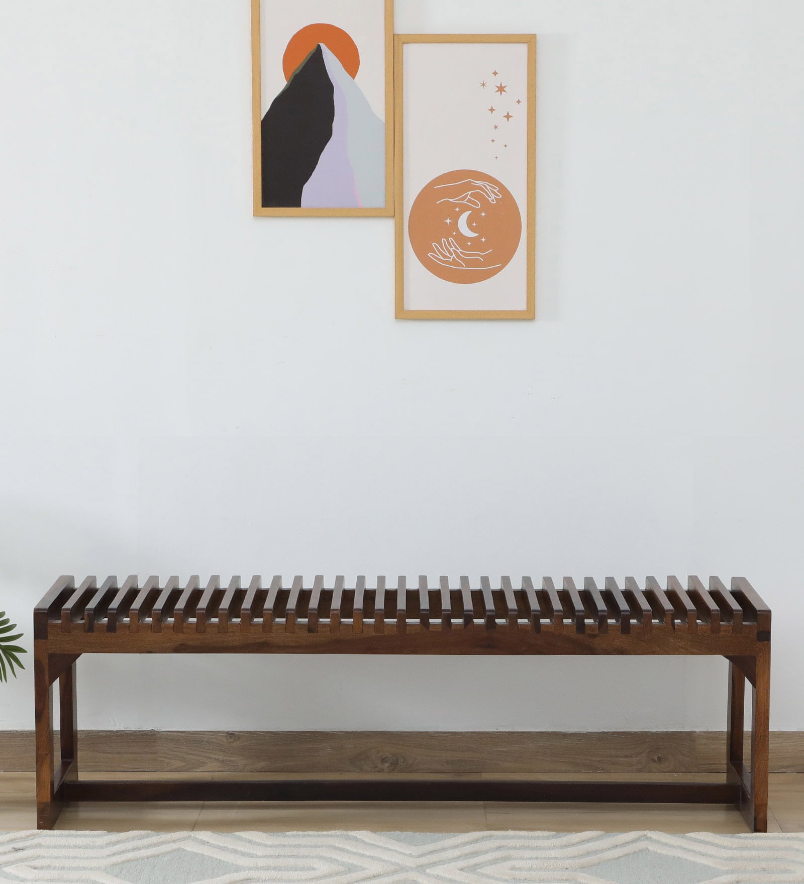 Francisco Sheesham Wood Bench In Provincial Teak Finish