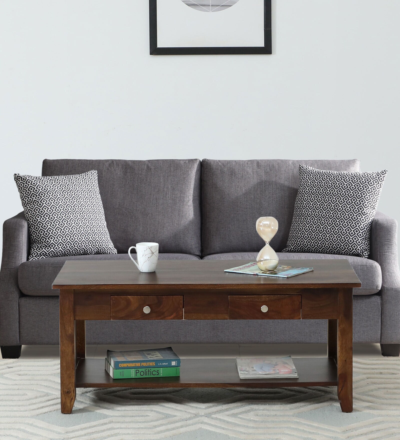 Francisco Sheesham Wood Coffee Table In Provincial Teak Finish