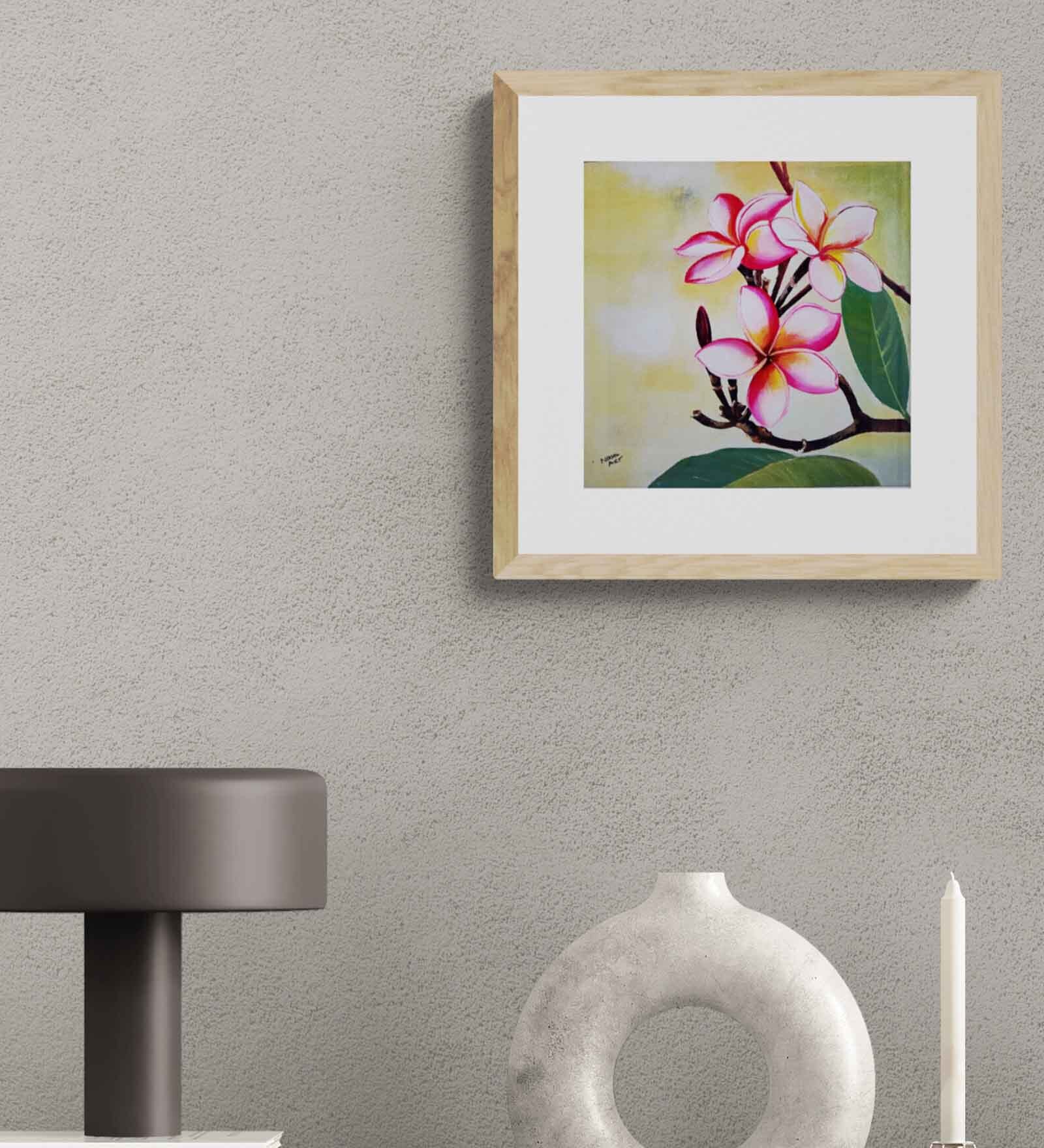 Frangipani  Handmade Acrylic Paint On Canvas Unframed