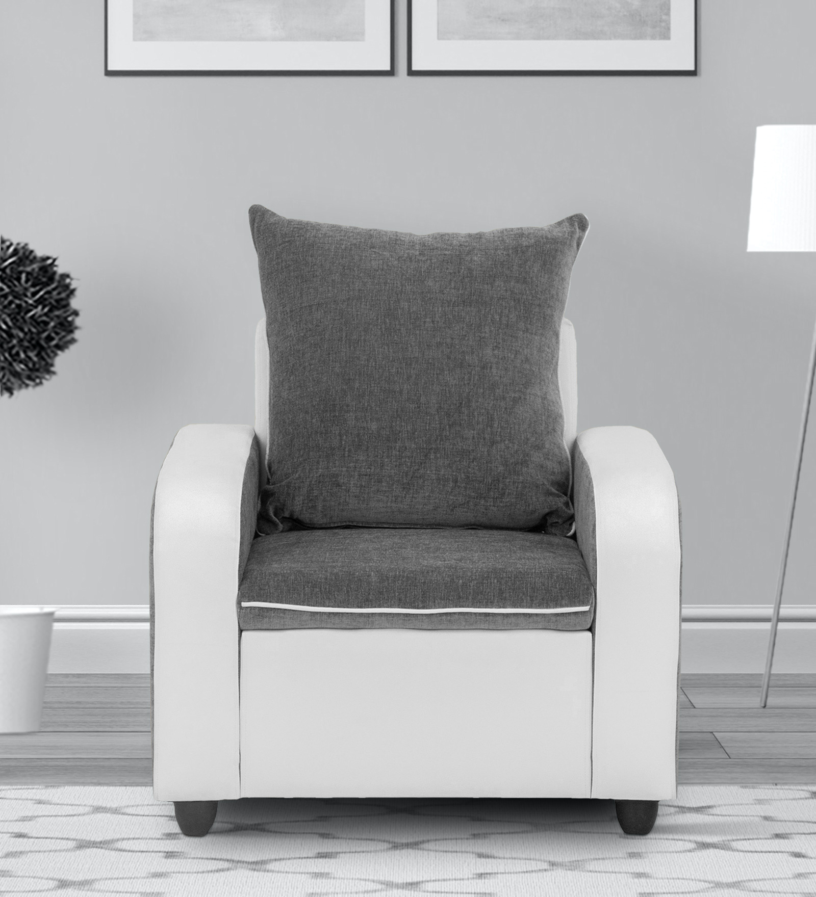 Frankfurt 1 Seater Sofa in Grey Colour