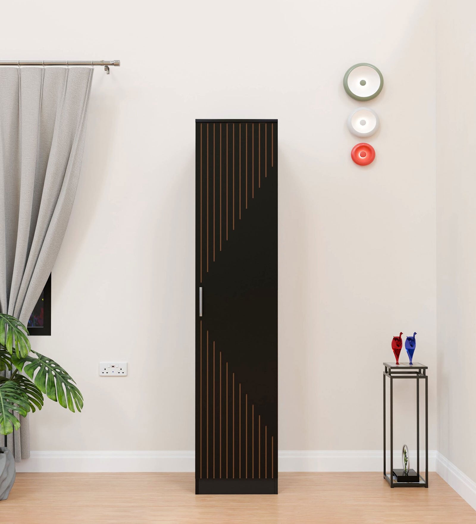 Fraser  1 Door Wardrobe In Black  Finish