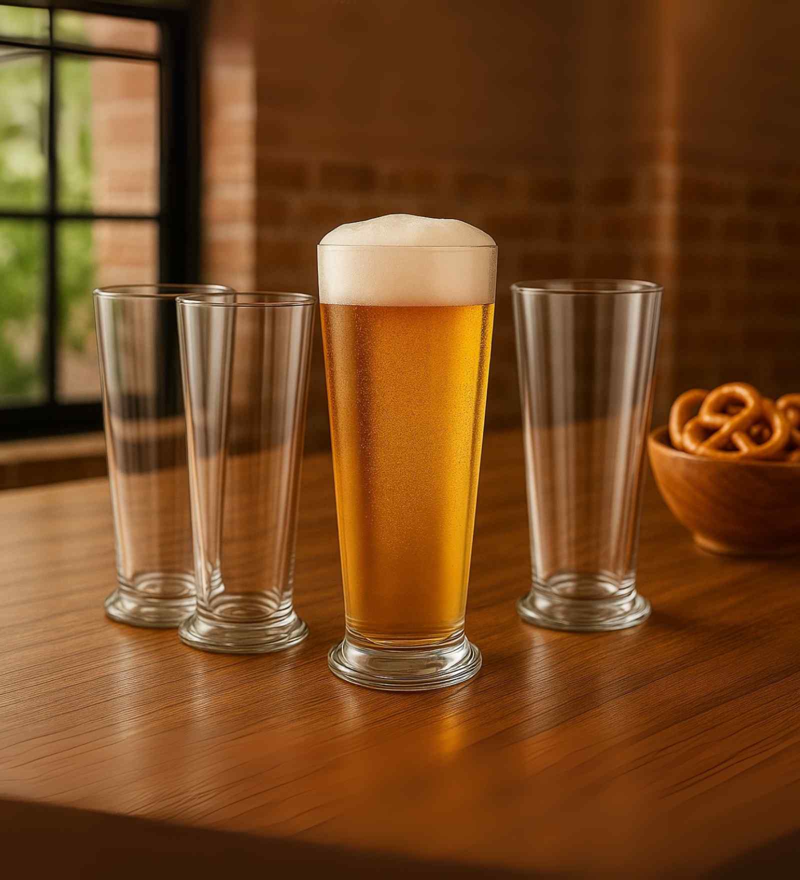 Freddo Set of 6 Crystal Lead Free Glass 265ml Beer Glasses