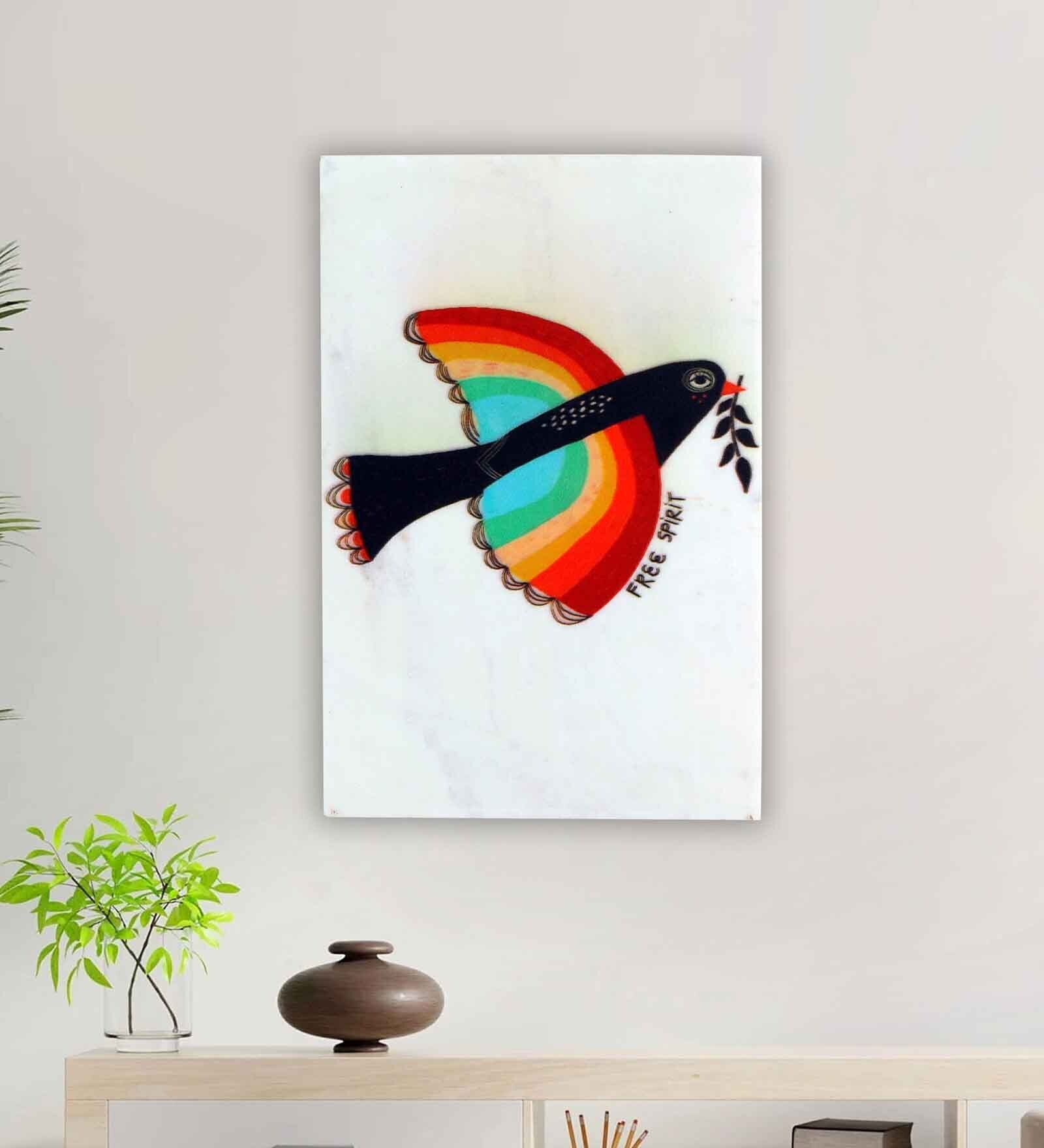 Free Sprit White Marble Wall Art