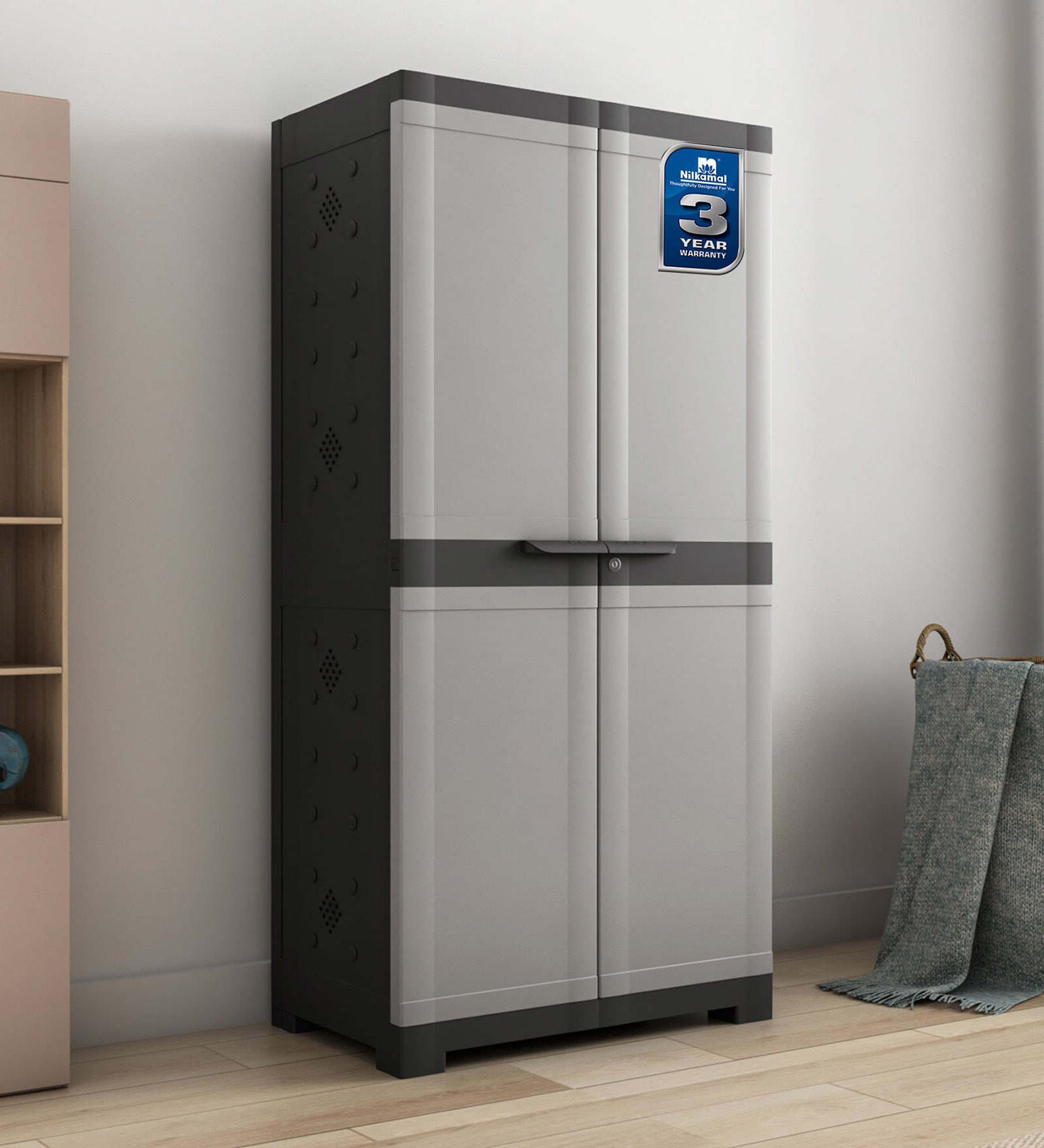 Freedom Large 18 Shoe Rack Plastic Cabinet In Haze Grey Colour Freedom Large 18 Shoe Rack Plastic Cabinet In Haze Grey Colour