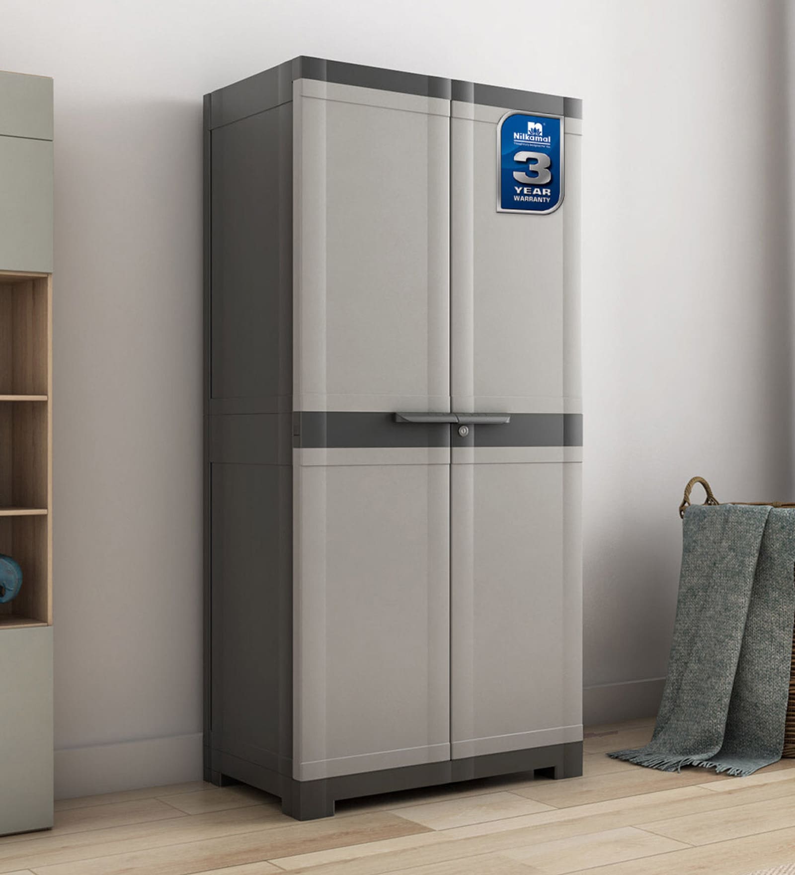 Freedom Medium Plastic Storage Cabinet In Haze Grey Colour Freedom Medium Plastic Storage Cabinet In Haze Grey Colour