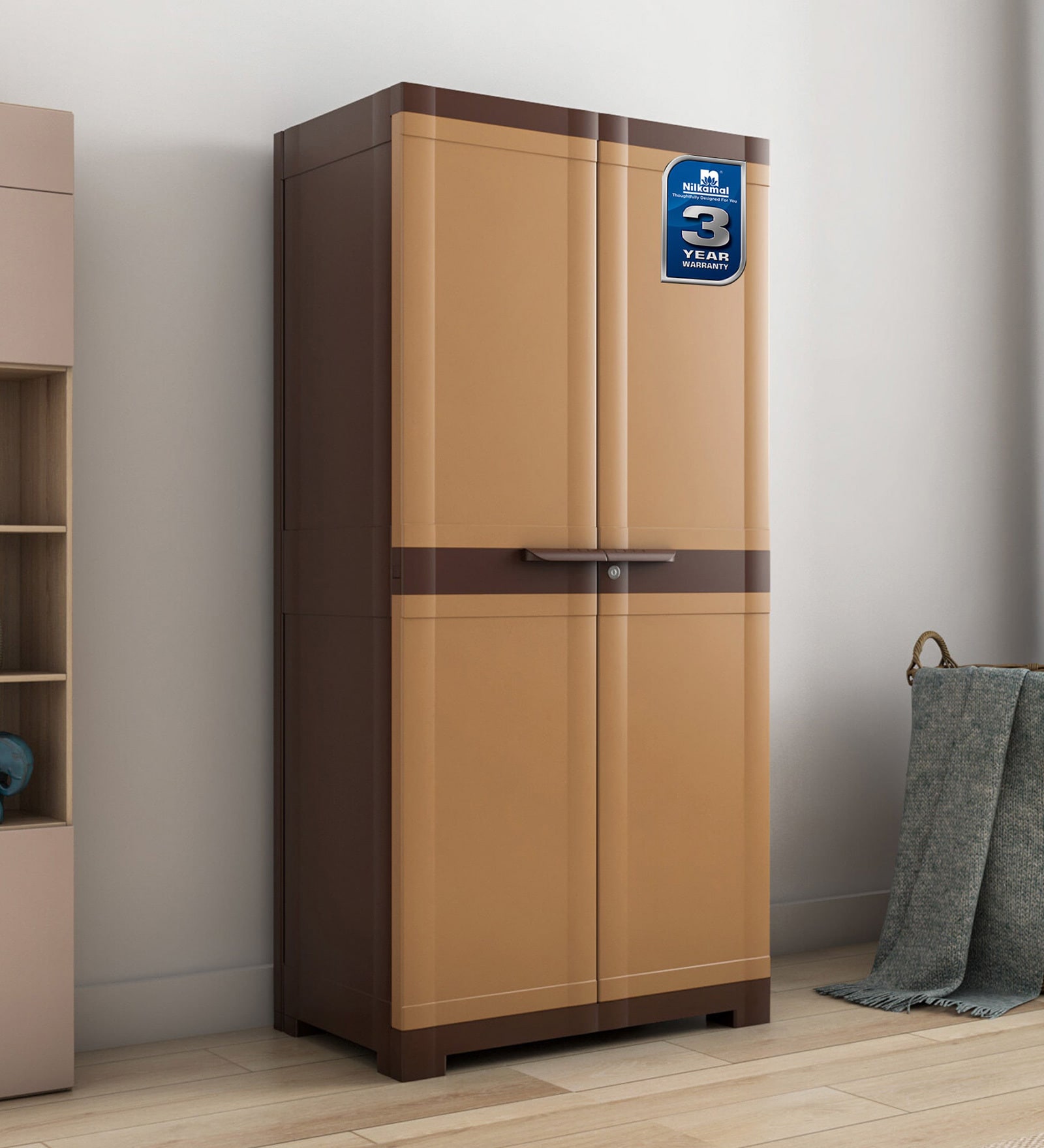 Freedom Plastic Cabinet In Sandy Colour Freedom Plastic Cabinet In Sandy Colour