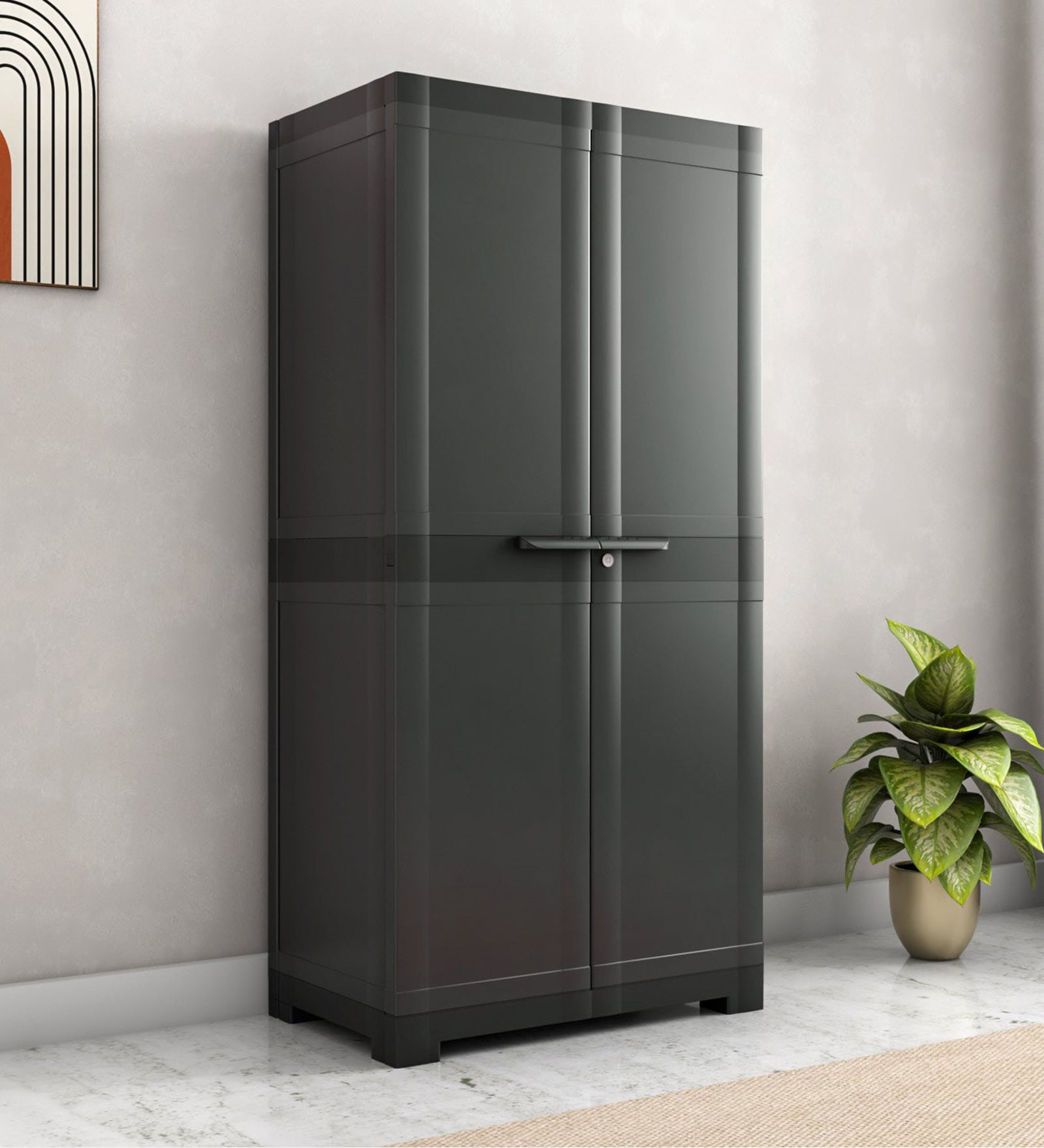 Freedom Plastic Storage Cabinet In Charcoal Grey Freedom Plastic Storage Cabinet In Charcoal Grey