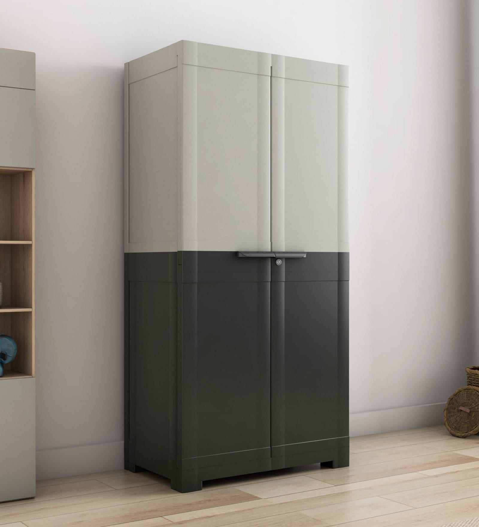 Freedom Plastic Storage Cabinet In Haze Grey Colour Freedom Plastic Storage Cabinet In Haze Grey Colour