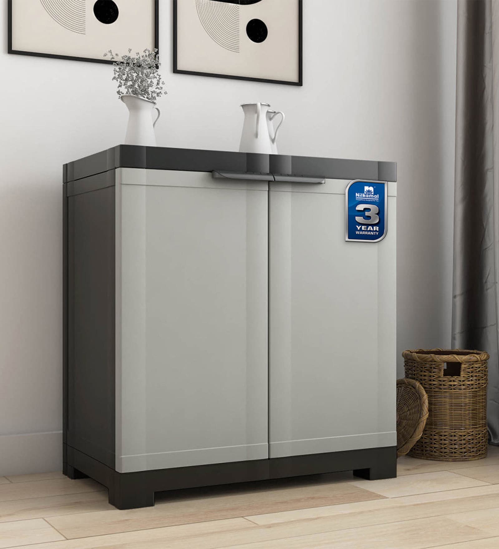 Freedom Plastic Storage Cabinet In Haze Grey Colour Freedom Plastic Storage Cabinet In Haze Grey Colour