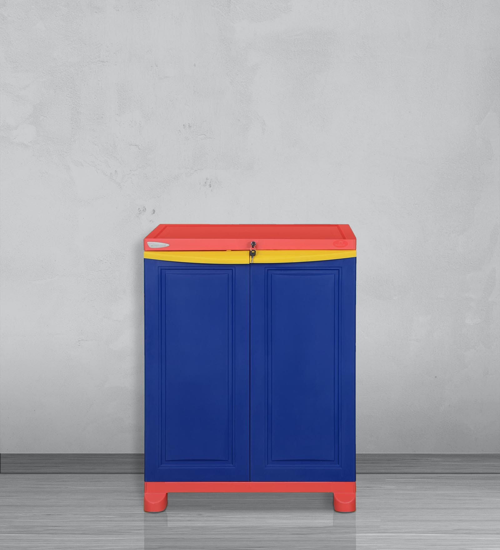 Freedom Cabinet in Pepsi Blue & Bright Red Colour Freedom Cabinet in Pepsi Blue & Bright Red Colour