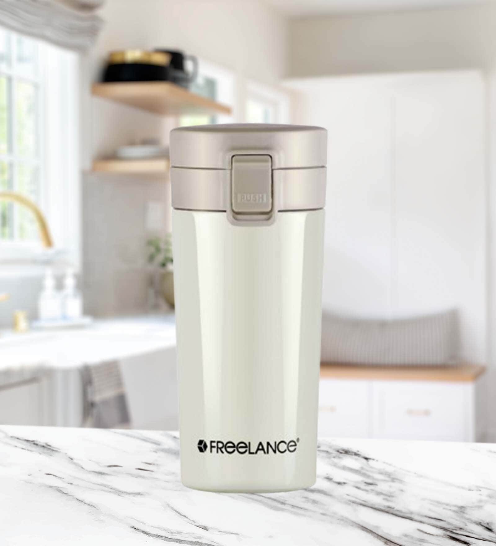 White  Atom 400ml Stainless Steel 1 Pc Vacuum Tumbler