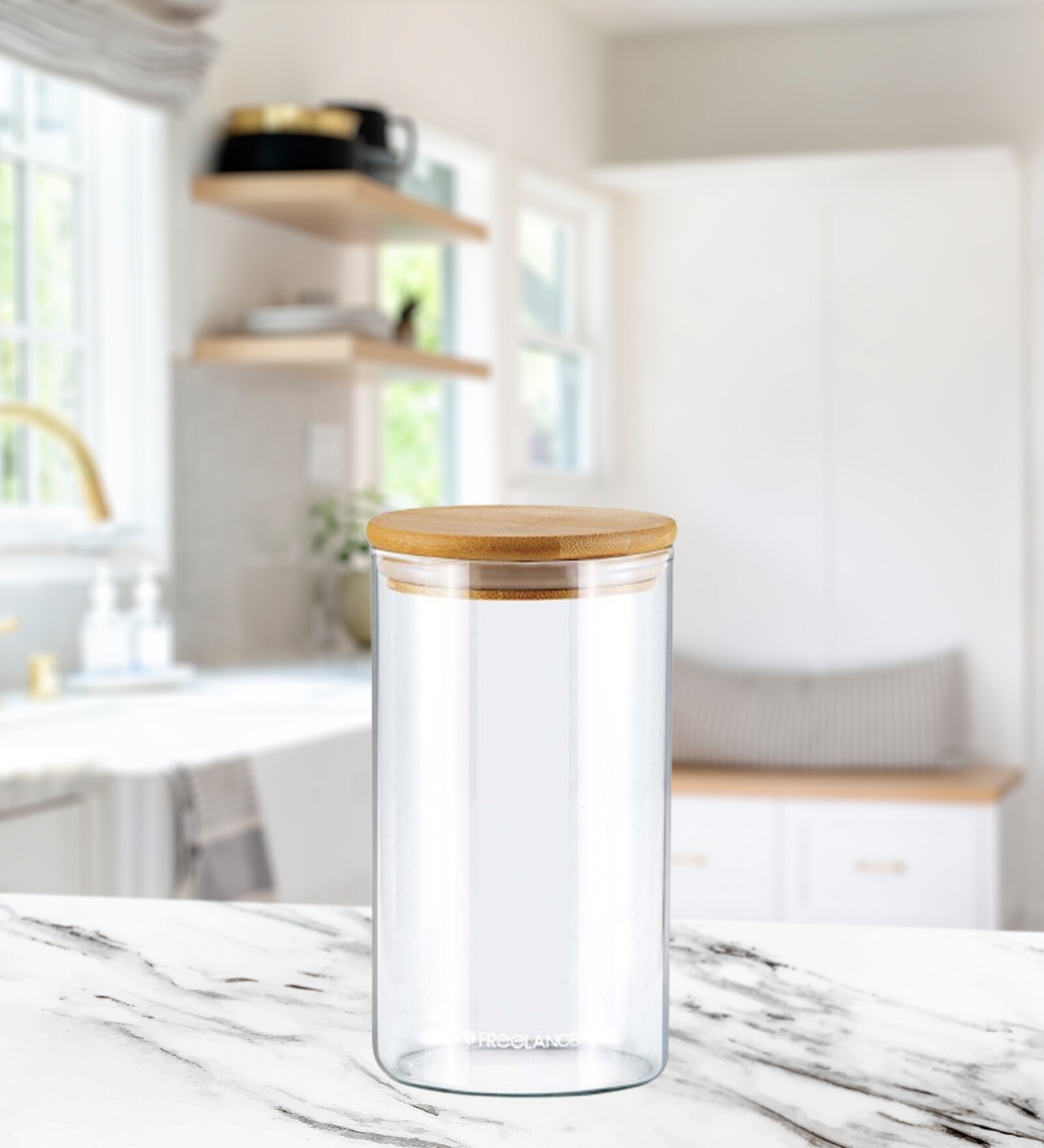 Buy Transparent 1000ml Borosilicate Glass (Set of 2) Glass Jar With ...