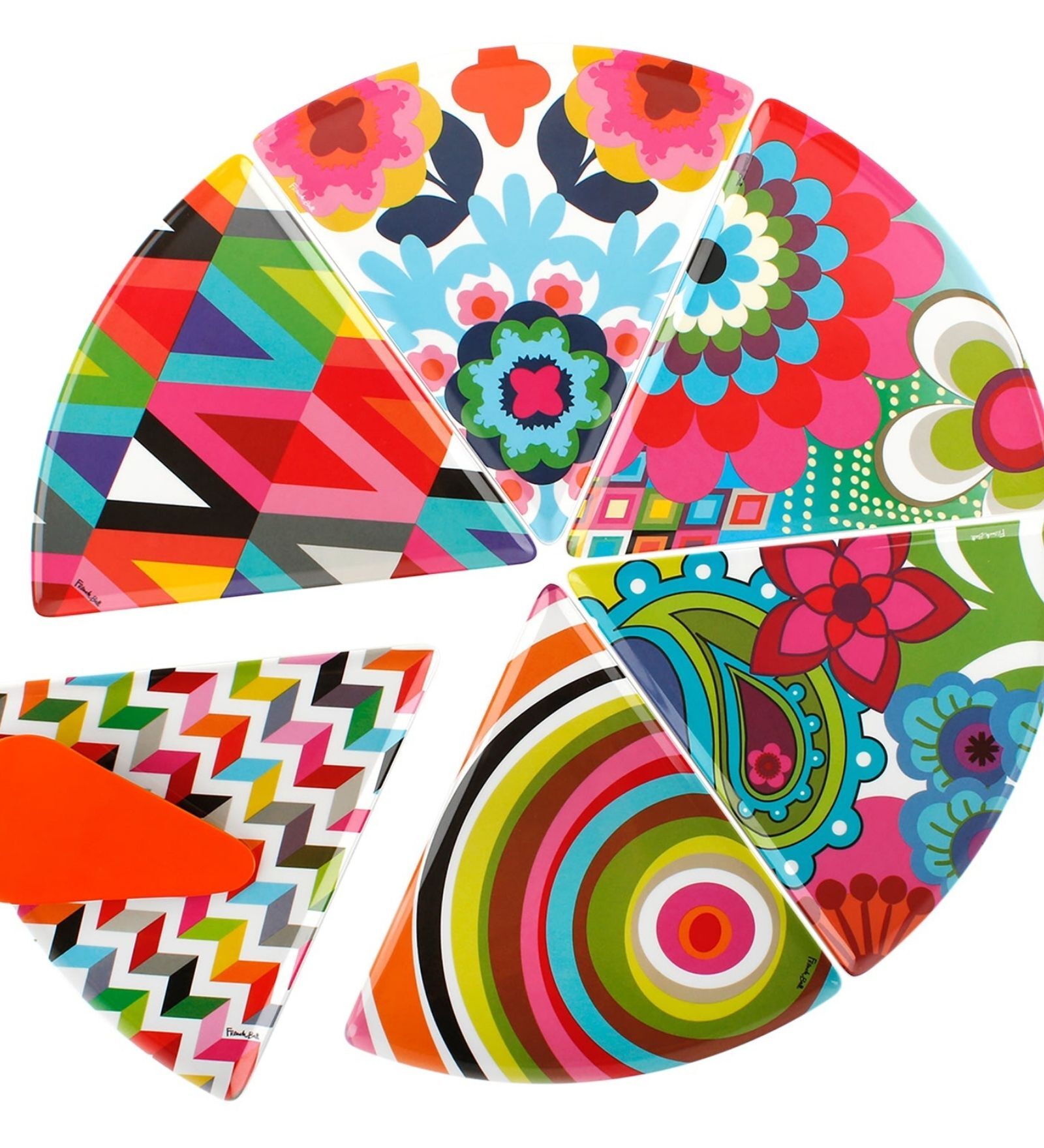Buy French Bull Assorted (6 Slice) Multicolour Melamine Pizza Platter