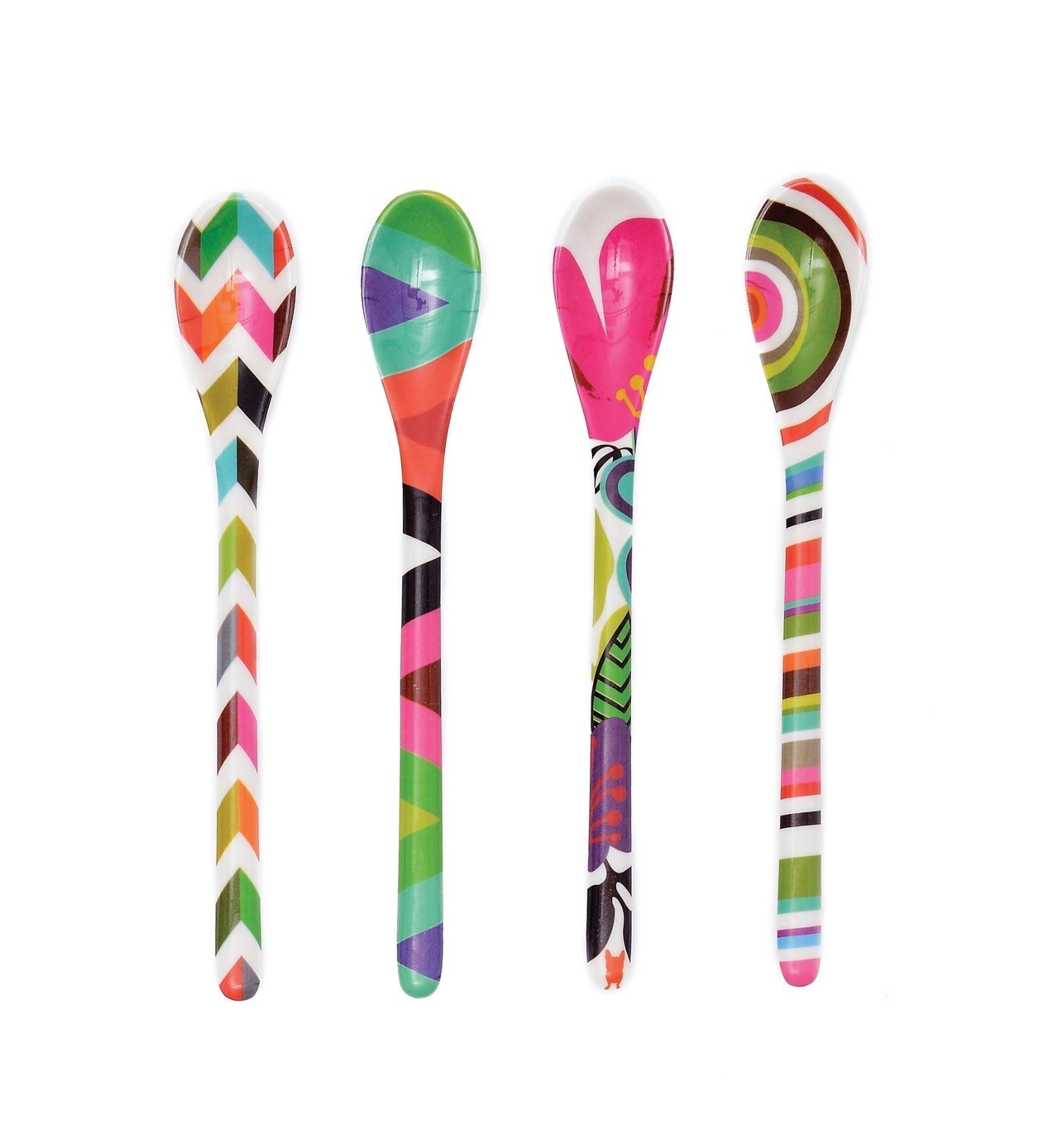 French Bull- Assorted Multicolour Melamine (Set of 4) Table Spoon
