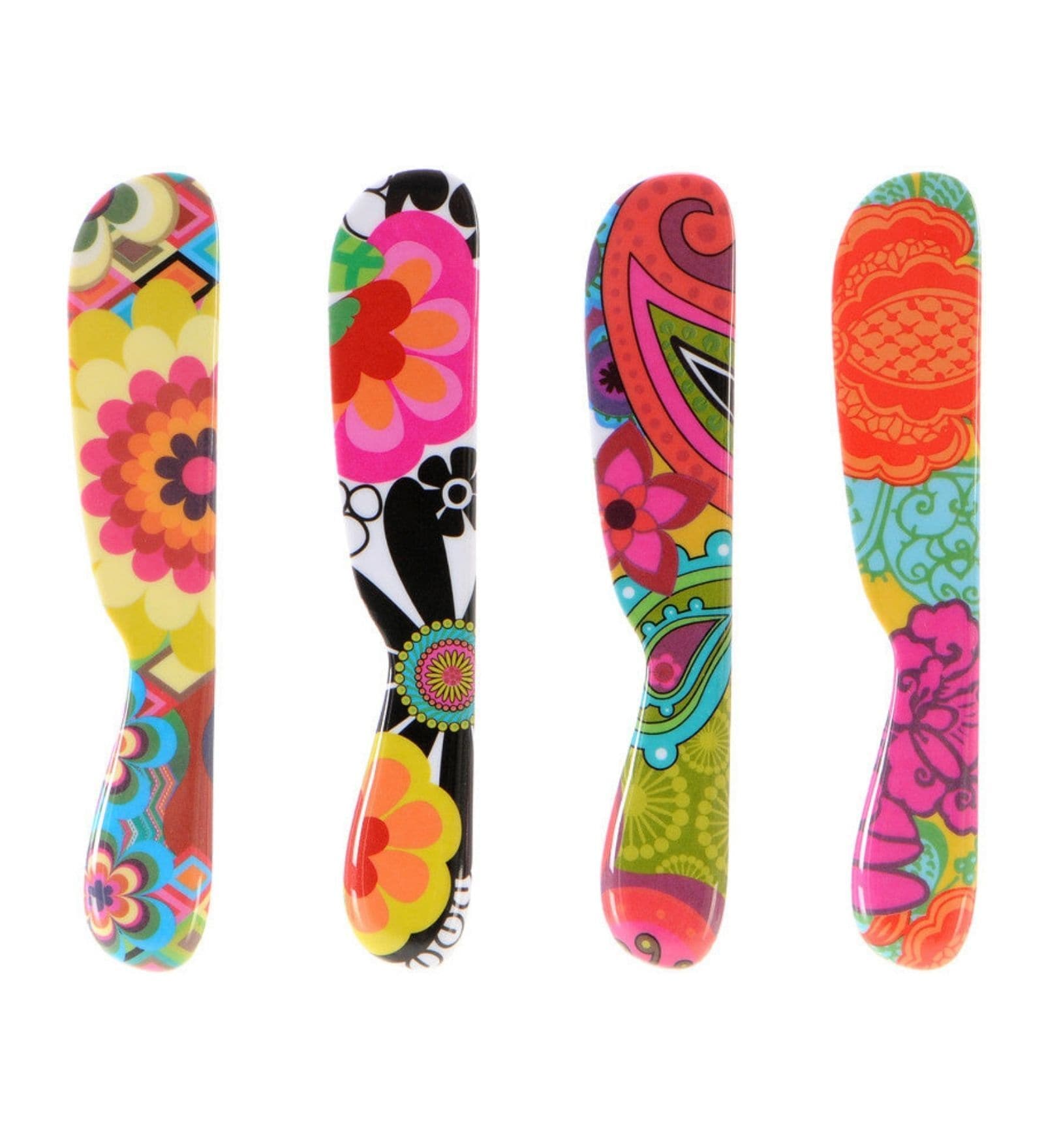 French Bull- Floral Multicolour Melamine (Set of 4) Spreader Set