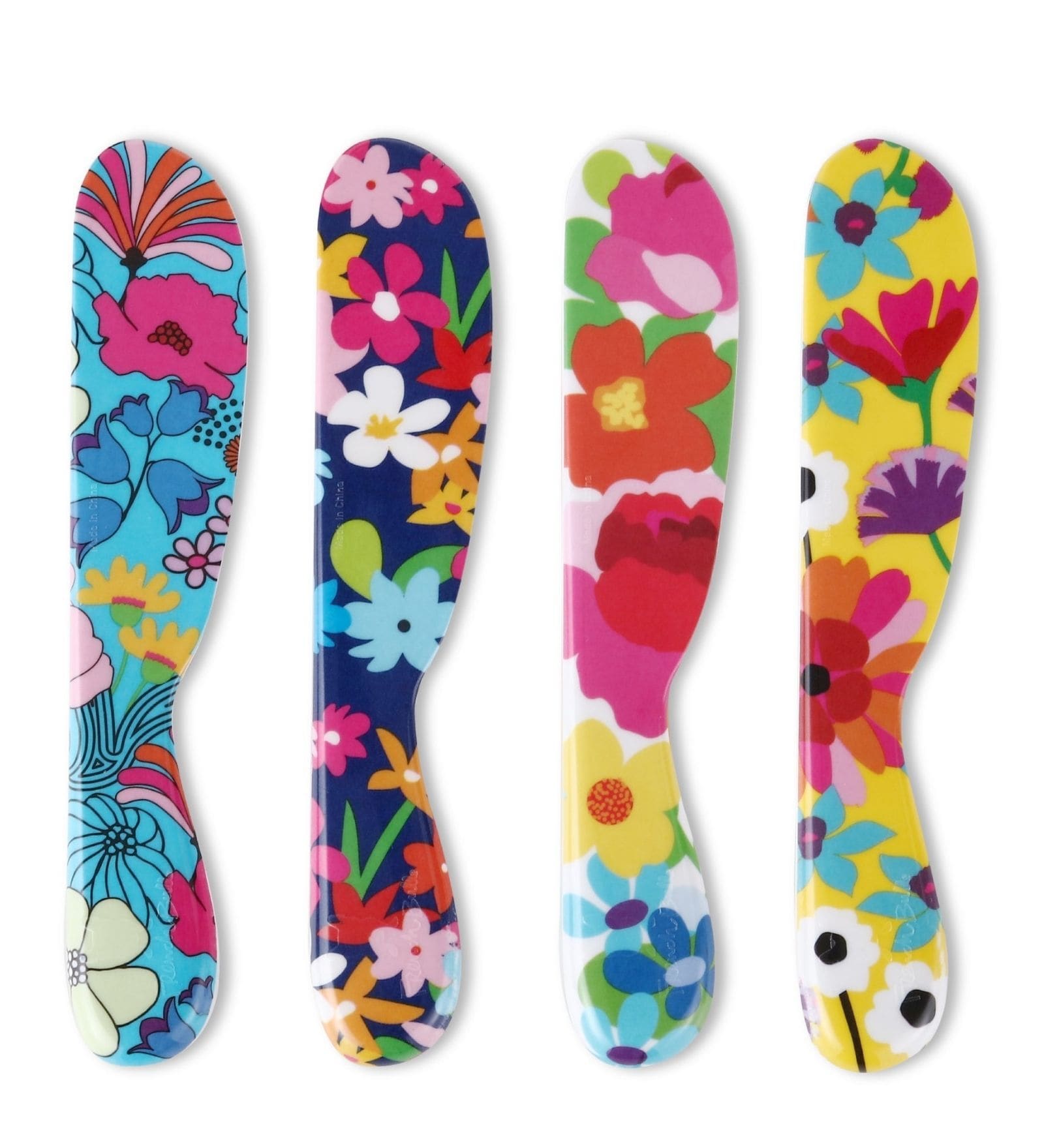 French Bull- Garden Florals Multicolour Melamine (Set of 4) Spreader Set