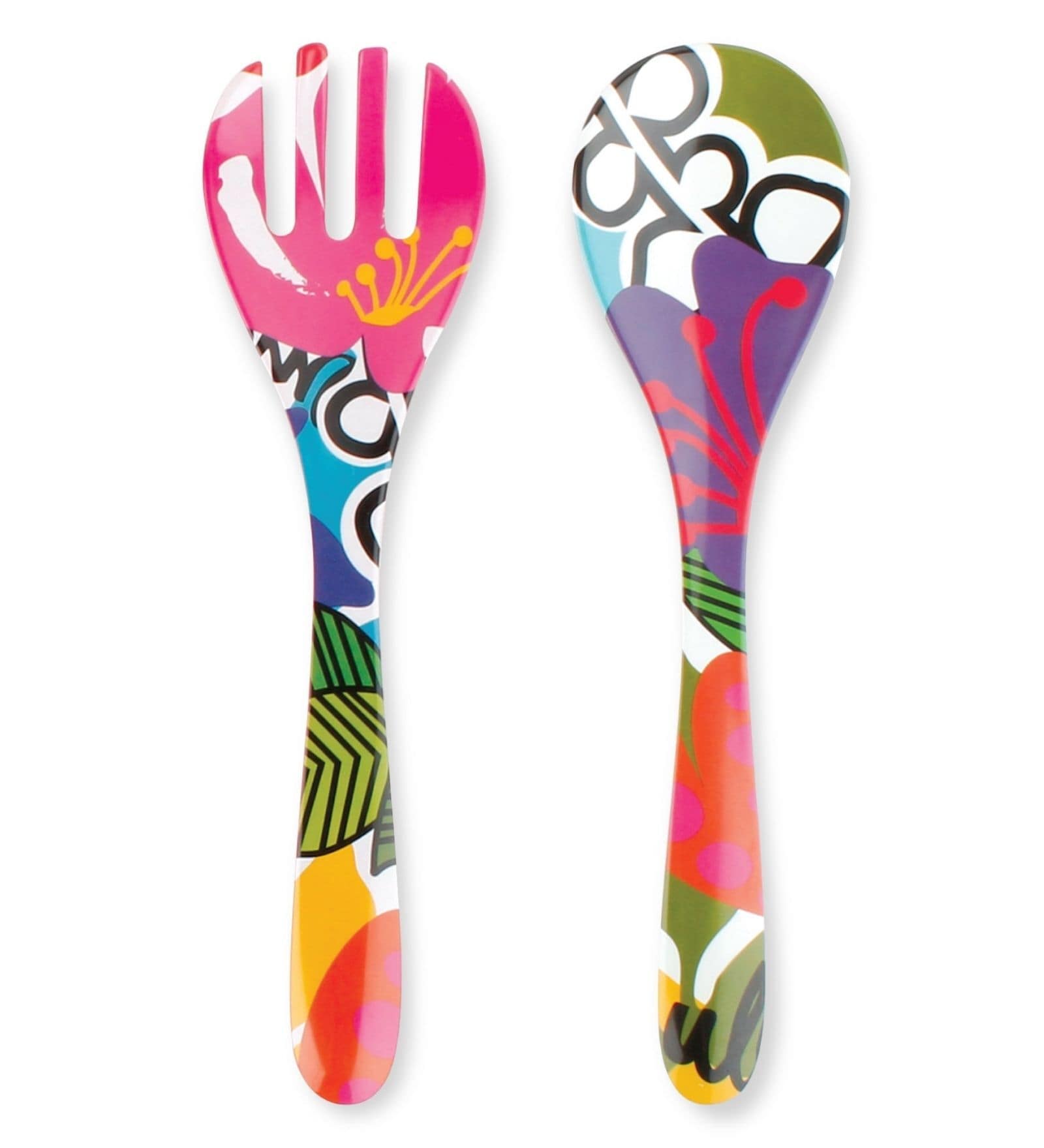 French Bull- Oasis Multicolour Melamine (Set of 2) Salad Server Set