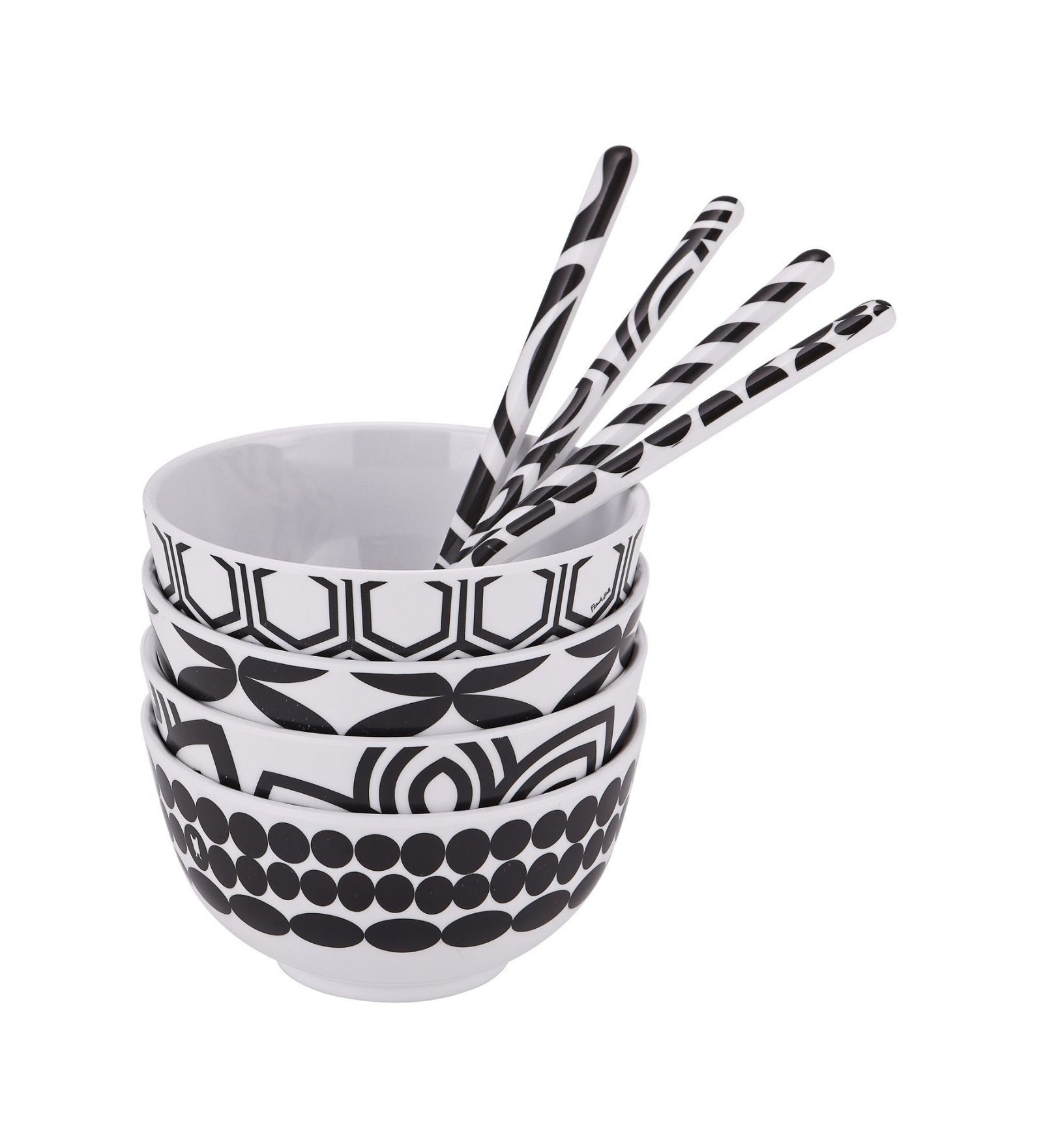 French Bull Black & White Melamine (Set of 4) Table Spoon