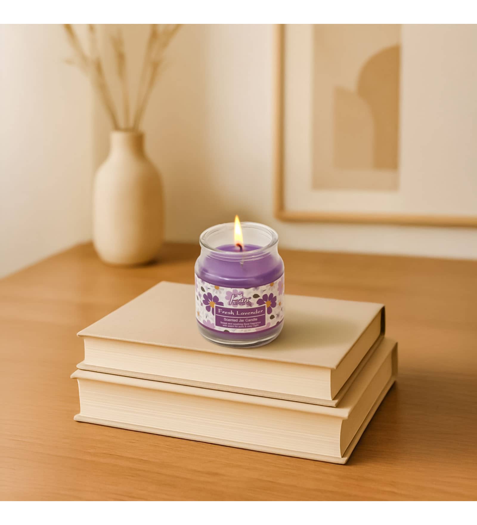 Fresh Lavender Jar Candle with Lid (85 gms)