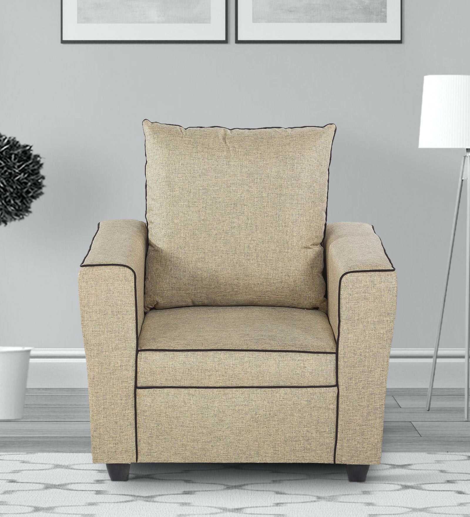 Fresno 1 Seater Sofa In Beige Colour