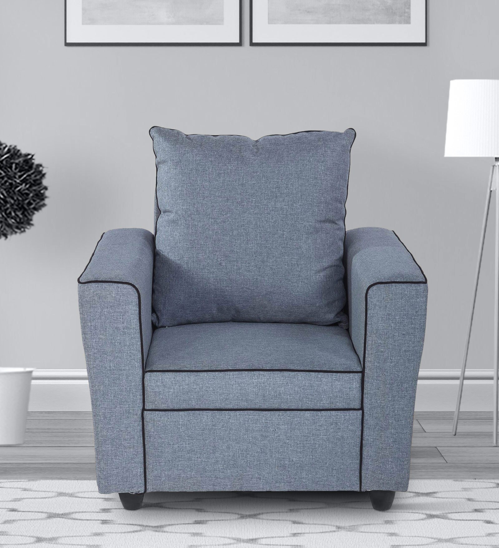 Fresno 1 Seater Sofa In Grey Colour