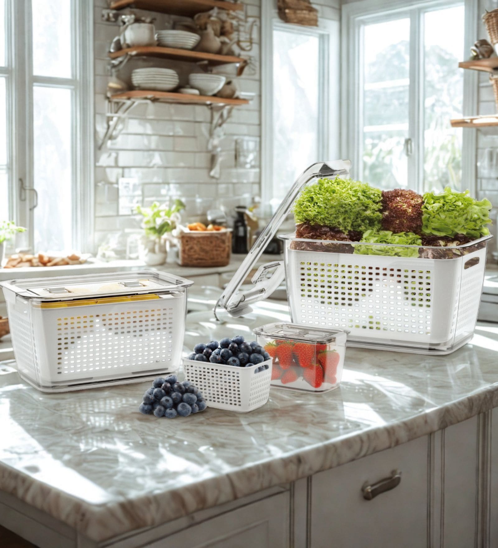 Fridge Food Basket | 480 ML, 1700 ML, 4500 ML | 3pcs Set