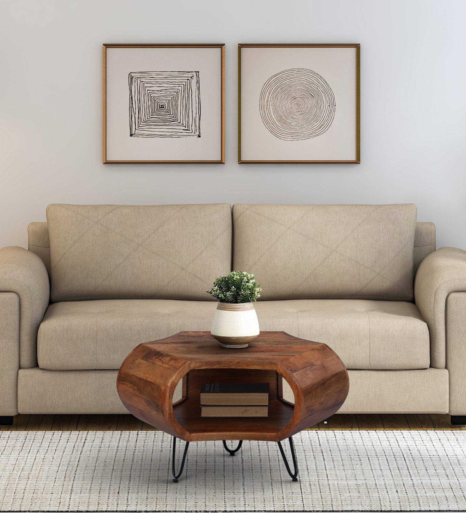 Frode Solid Wood Coffee Table In Natural Finish