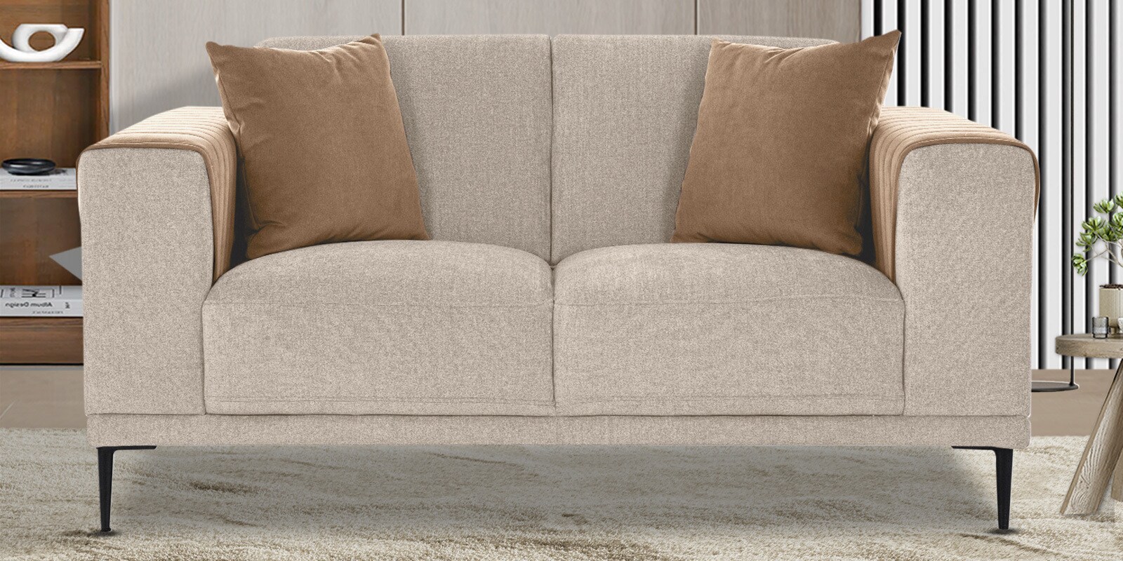 Franklin Fabric 2 Seater Sofa in Beige Colour