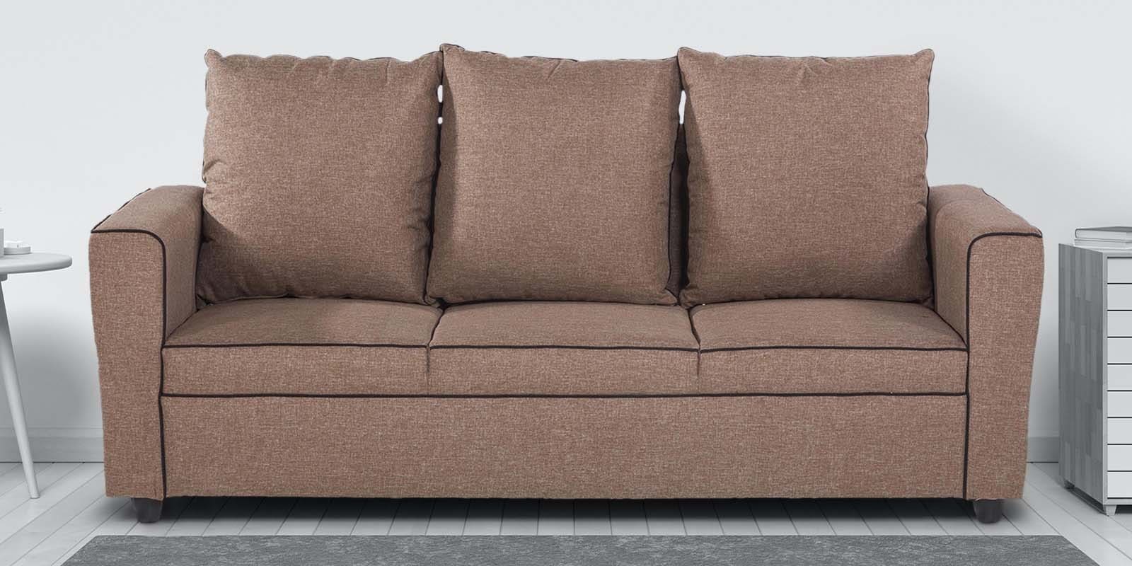 Fresno Fabric 3 Seater Sofa in Brown Colour