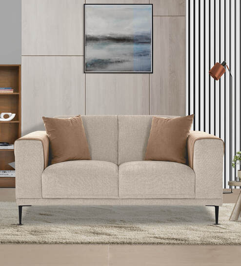 Franklin Fabric 2 Seater Sofa in Beige Colour
