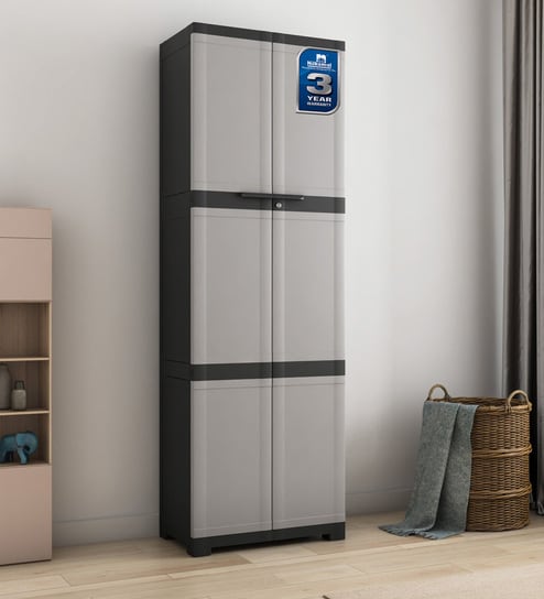 Freedom Large Plastic Storage Cabinet In Charcoal Grey