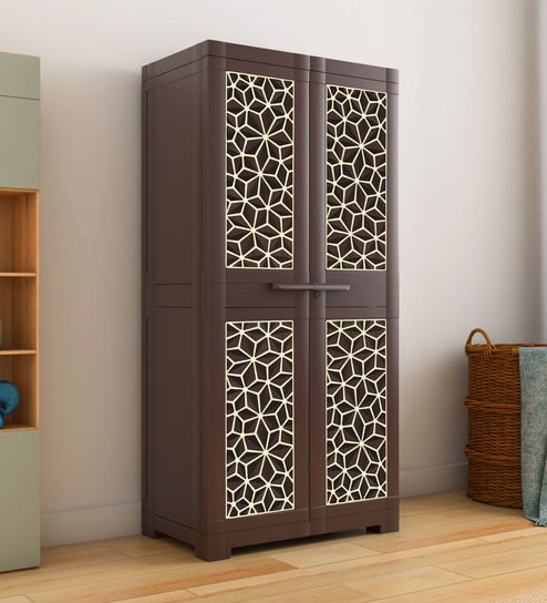 Freedom Medium Star Plastic Storage Cabinet In Weather Brown Colour
