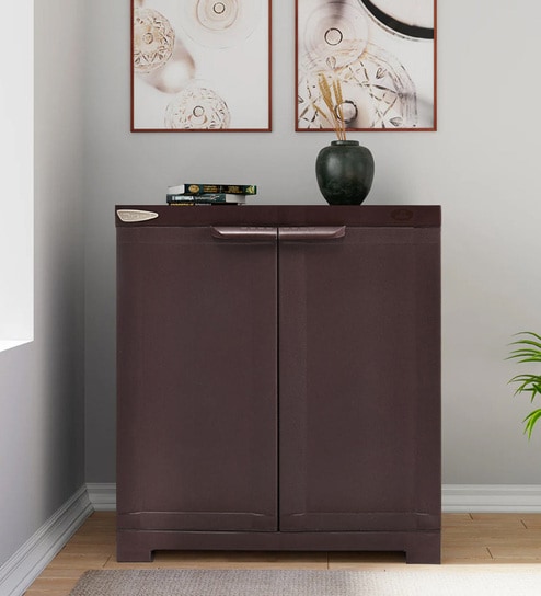 Freedom Plastic Shoe Cabinet In Weather Brown