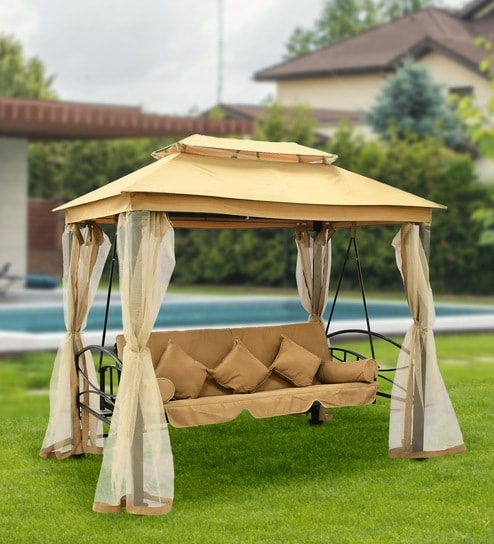Fribourg Swing Cum Bed In Beige Finish